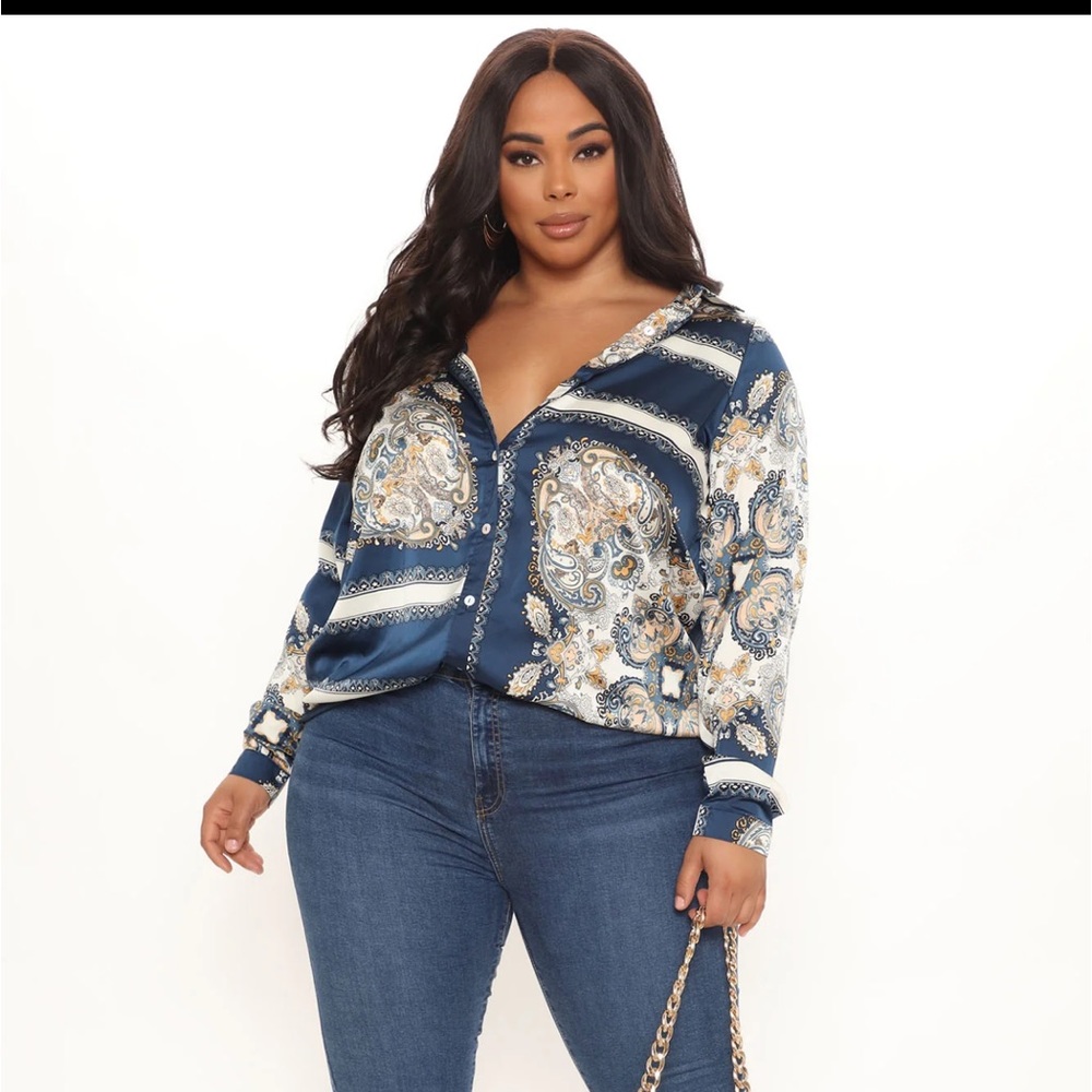 Long Sleeve satin blouse